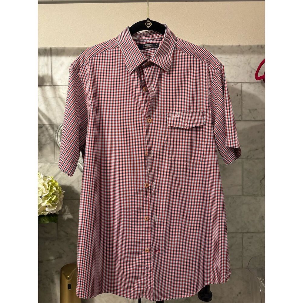 Daniel Cremieux Men's M Gingham Plaid Short Sleeve Button-Down Shirt